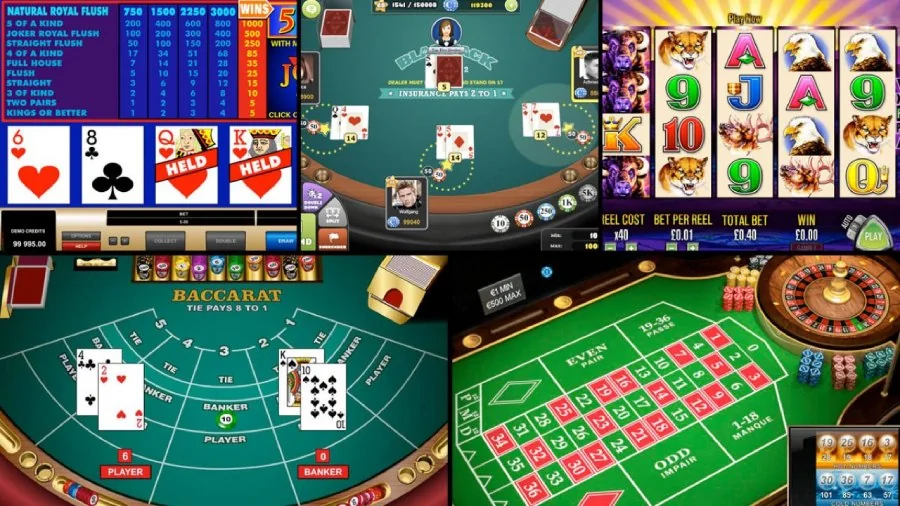 Meja kasino digital dengan suasana permainan kartu